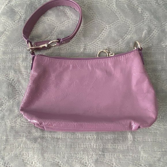 Coach Vintage purple patent wristlet or shoulder bag NWOT rare color - Picture 5 of 6